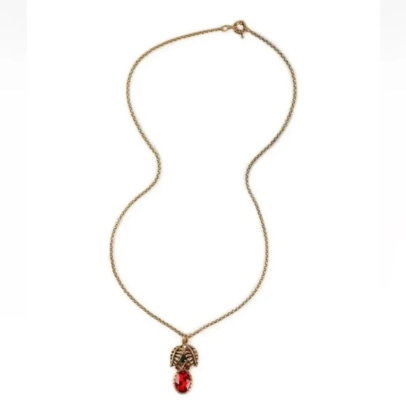 Patricia Nash Gold-Tone Leaf & Multicolor Stone 28" Long Pendant Necklace NWT - Picture 1 of 9